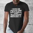 I Run On Chocolate And Anxiety Introvert Men's V-Neck T-Shirt I Run On Chocolate And Anxiety Introvert Men's V-Neck T-Shirt
