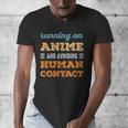 Running On Anime Social Introvert Humor Vintage Men's V-Neck T-Shirt Running On Anime Social Introvert Humor Vintage Men's V-Neck T-Shirt