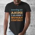 Running On Anime Social Introvert Humor Vintage Men's V-Neck T-Shirt