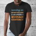 Running On Storytelling Social Introvert Humor Vintage Men's V-Neck T-Shirt Running On Storytelling Social Introvert Humor Vintage Men's V-Neck T-Shirt