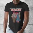 Running Together Always Connected Anime Nostalgia Message Men's V-Neck T-Shirt