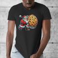 Santa Holding Cookie Xmas Baker Introvert Christmas Men's V-Neck T-Shirt