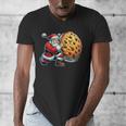 Santa Holding Cookie Xmas Baker Introvert Christmas Men's V-Neck T-Shirt