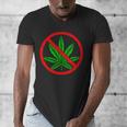 Say No Cannabis Anti-Marijuana Retro Weed Parent Dad Mom Men's V-Neck T-Shirt