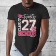 Senior 2027 Class Of 2027 Pink Coquette Bow Graduation Girl Men's V-Neck T-Shirt