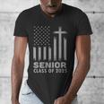 Senior Class Of 2025 USA Flag Cross Christian Graduation Men's V-Neck T-Shirt