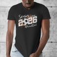 Senior Dad Class Of 2026 Soccer Ball Graduation Men's V-Neck T-Shirt