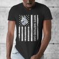 Shepherd Dad USA Flag White German Shepherd Men's V-Neck T-Shirt