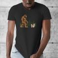 Shih Tzu Bigfoot Dog Walking Mom Dad Kids Men's V-Neck T-Shirt