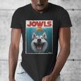 Siberian Husky Jowls Sled Dog Mom Top Alaskan Dog Dad Men's V-Neck T-Shirt