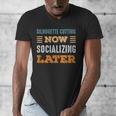 Silhouette Cutting Now Minimal Socializing Introvert Men's V-Neck T-Shirt