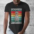 Silver Labrador Retriever Introvert Silver Lab Men's V-Neck T-Shirt Silver Labrador Retriever Introvert Silver Lab Men's V-Neck T-Shirt