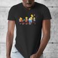 The Simpsons Father's Day Homer And Kids Bike Ride With Dad Men's V-Neck T-Shirt The Simpsons Father's Day Homer And Kids Bike Ride With Dad Men's V-Neck T-Shirt