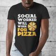 Social Worker Will Work For Pizza Graduation Men's V-Neck T-Shirt