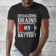 Socializing Drains My Battery Introvert Men's V-Neck T-Shirt