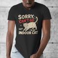 Sorry I Can't Go I'm An Indoor Cat Introvert Cat Owner Men's V-Neck T-Shirt