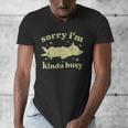 Sorry I'm Kinda Busy Lazy Cat Sarcastic Sayings Introvert Men Women Men's V-Neck T-Shirt