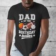 Sports Dad Of The Birthday Baller Sports Family Party Men's V-Neck T-Shirt