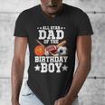 All Star Dad Of The Birthday Boy Basketball Soccer Sport Men's V-Neck T-Shirt