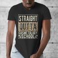 Straight Outta Cosmetology School Leopard Graduation Men's V-Neck T-Shirt