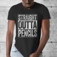 Straight Outta Pencils Shirt Kids Boy Girl School Graduation Men's V-Neck T-Shirt