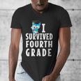 I Survived Fourth Grade Graduation Kids Owl Grad Men's V-Neck T-Shirt