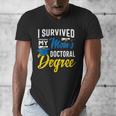 i Survived My Moms Doctoral Degree Graduation Gifts Men's V-Neck T-Shirt