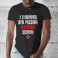I Survived Her Passing Nursing School Graduation Men's V-Neck T-Shirt