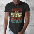i Survived My Wife Bachelor's Degree Wife Graduation Men's V-Neck T-Shirt