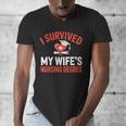 I Survived My Wife's Nursing Degree Rn Graduation Nurse Men's V-Neck T-Shirt