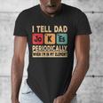 I Tell Dad Jokes Periodically Retro Papa Fathers Day Men Men's V-Neck T-Shirt