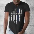 Thin Blue Line Proud Dad Police Family T-Shirt Men's V-Neck T-Shirt
