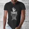 Three Points Throw Basketball Player Fan Dad Joke Tee Men's V-Neck T-Shirt