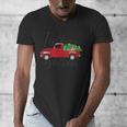 Tis The Season Holiday Nostalgia Red Truck Men's V-Neck T-Shirt Tis The Season Holiday Nostalgia Red Truck Men's V-Neck T-Shirt