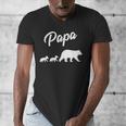 Twin Dad Papa Bear Two Cubs 2 Kids Men's V-Neck T-Shirt