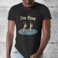 Two Thumbs Up I'm Fine Sarcastic Meme Introvert Humor Men's V-Neck T-Shirt