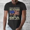 I Have Two Titles Veteran And Opa Dad Papa Grandpa Men's V-Neck T-Shirt