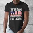 Veteran Dad Like A Normal Dad But Cooler American Flag Men's V-Neck T-Shirt