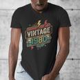 Vintage 1980 Retro Badge Decade Nostalgia Graphic Emblem Men's V-Neck T-Shirt