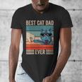 Vintage Best Cat Dad Ever Bump Fist Father's Day Cat Daddy Men's V-Neck T-Shirt Vintage Best Cat Dad Ever Bump Fist Father's Day Cat Daddy Men's V-Neck T-Shirt