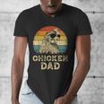 Vintage Chicken Dad Chicken Lovers Daddy Father's Day Men's V-Neck T-Shirt Vintage Chicken Dad Chicken Lovers Daddy Father's Day Men's V-Neck T-Shirt
