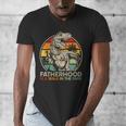 Vintage Fatherhood Is A Walk In The Park DadRex Dinosaur Men's V-Neck T-Shirt
