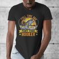Vintage Father's Day Fishing Full Time Dad Part Time Hooker Men's V-Neck T-Shirt