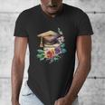 Vintage Hat High School College Graduate Graduation Men's V-Neck T-Shirt