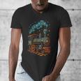 Vintage Locomotive Nostalgia Railroad Stars Men's V-Neck T-Shirt Vintage Locomotive Nostalgia Railroad Stars Men's V-Neck T-Shirt