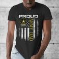 Vintage Proud Army Dad With American Flag Men's V-Neck T-Shirt