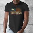 Vintage USA Flag Chicken Dad Stars Men's V-Neck T-Shirt