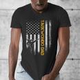 Vintage USA Flag Korea Taekwondo Training Dad Silhouette Men's V-Neck T-Shirt