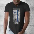 Vintage USA Flag Proud To Be An US Air Force Dad Men's V-Neck T-Shirt