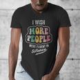 Vintage I Wish More People Were Fluent In Silence Introvert Men's V-Neck T-Shirt Vintage I Wish More People Were Fluent In Silence Introvert Men's V-Neck T-Shirt
